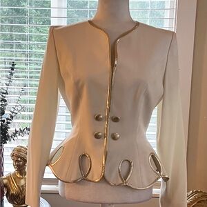 Rimini Cream Blazer with Gold Trim